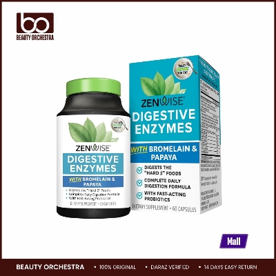 Picture of Zenwise Digestive Enzymes and Bromelain for Gut Health -  60 Capsules