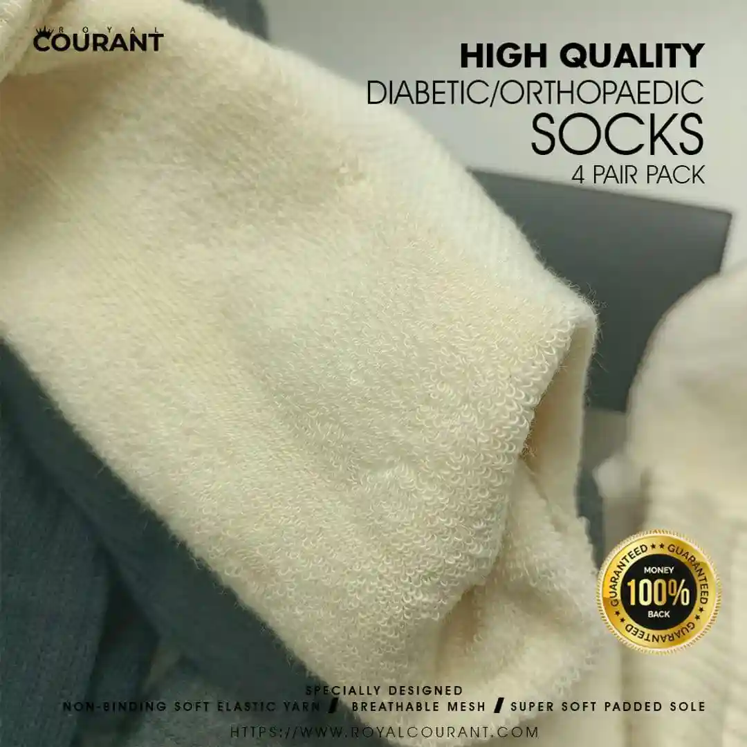 Picture of Diabetic Socks for Men & Women - pack of 4 - Seamless, moisture-wicking diabetic crew length 