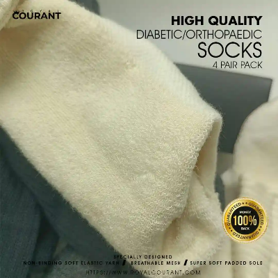 Picture of Diabetic Socks for Men & Women - pack of 4 - Seamless, moisture-wicking diabetic crew length 