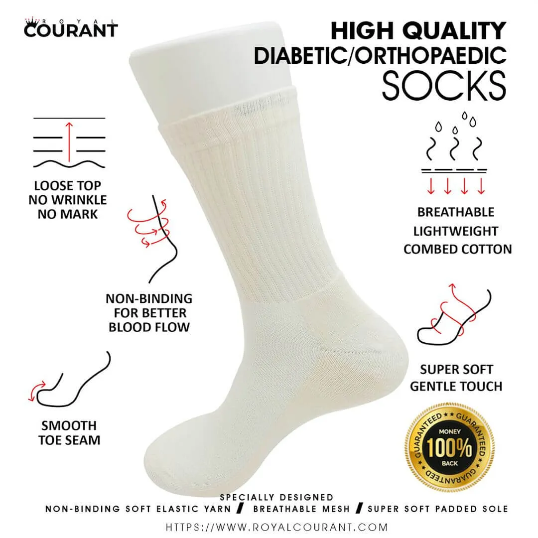 Picture of Diabetic Socks for Men & Women - pack of 4 - Seamless, moisture-wicking diabetic crew length 