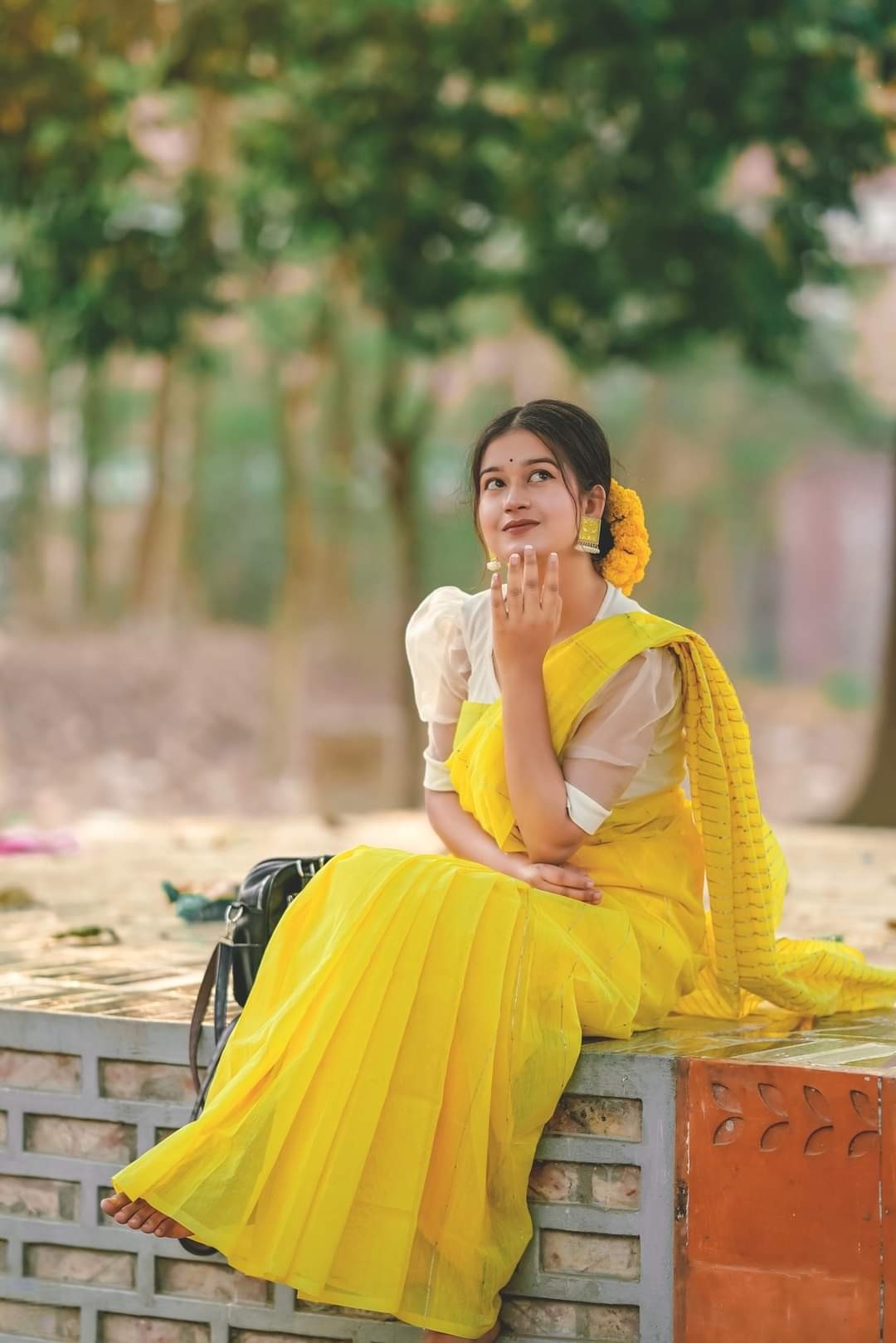 Picture of Whimsical Indispensable -Quality And Durablity -Fashionable Half Silk Chumki Tangail Tat Saree For Women - Sari- Innovative