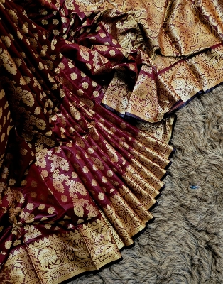 Picture of Exclusive Tangail Katan Saree Without Blouse Piece For girls and Women