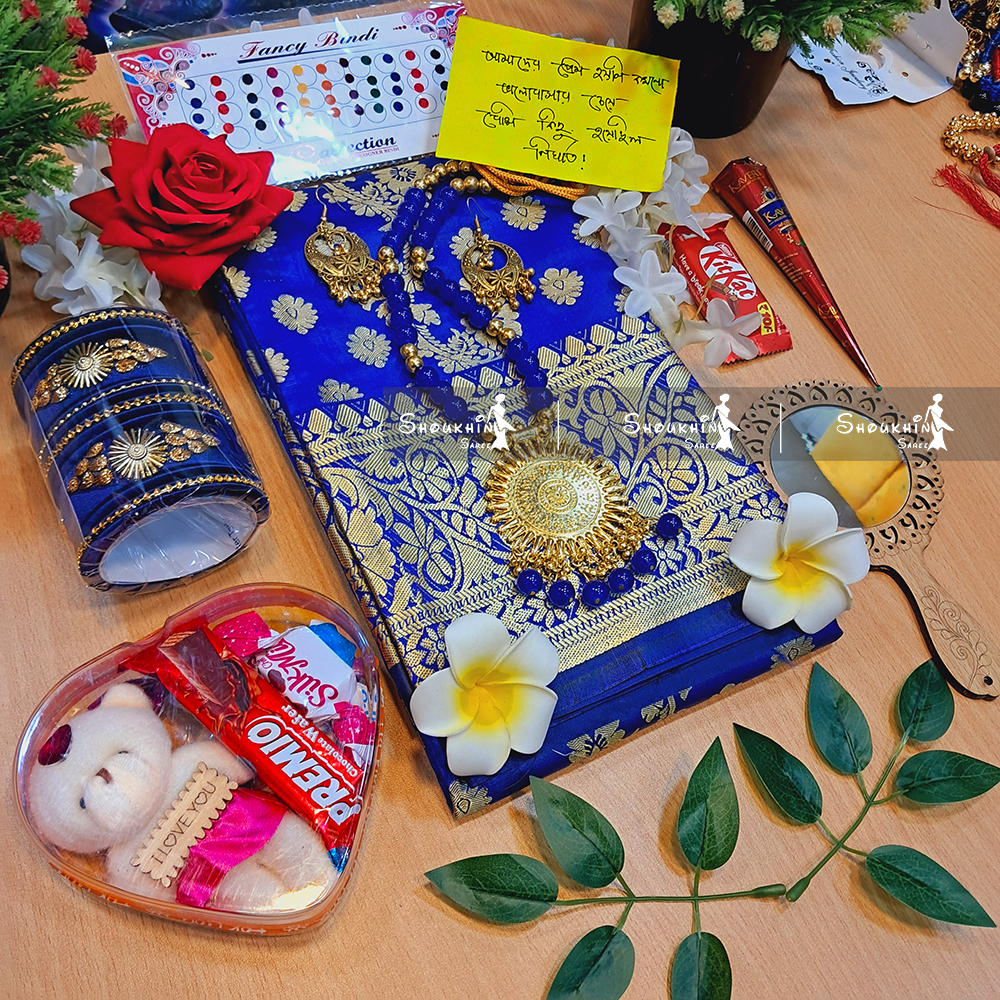 Picture of Best Katan Saree Combo Set Girls (Premium Quality)