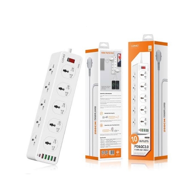 Picture of LDNIO SC10610 Power Strip With 10 Sockets & 30W 6-Port USB Charger