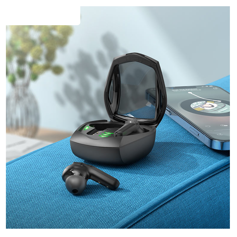 Picture of Hoco EW28 Magic TWS Earbuds | Bluetooth 5.3‑Low Latency 60 ms | Gaming LED Lights | 7 hr Playtime + 200 hr Standby | Hifi Stereo Mic | Wireless Earbuds BD