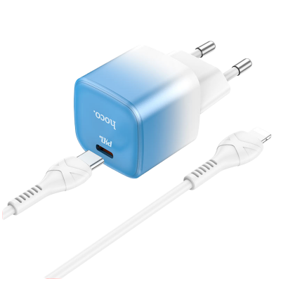 Picture of Hoco | C101A | 20 W Power Delivery | PD Fast Charger + 1 m Type‑C → Lightning Cable | Compact Travel Adapter | Bangladeshi iPhone Charger
