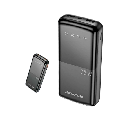 Picture of AWEI | P13K 20000mAh Power Bank | 22.5W Fast Charge + PD 20W | 3 Outputs (USB-A×2 22.5W, USB-C 20W) | Dual Input (Type-C & Micro-USB) | LED Digital Display | ABS+PC Fireproof | For Android & iPhone