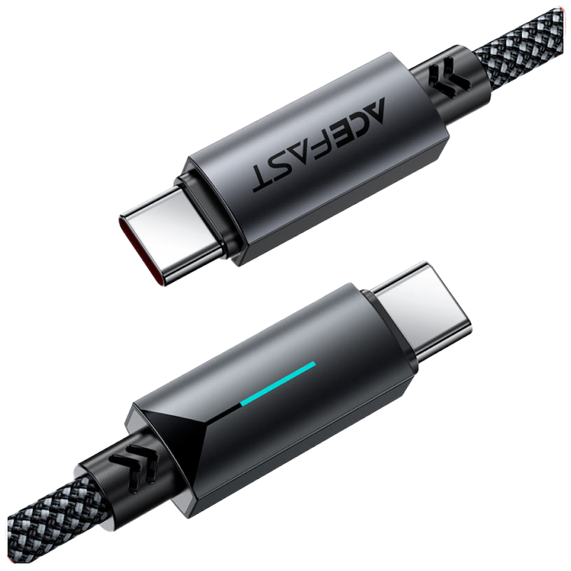 Picture of ACEFAST | C19-03 | 60W USB-C to USB-C Cable | PD 20V/3A Fast Charging | 1.2m Nylon-Braided | Aluminum Alloy Connectors | Blue Power Indicator | USB 2.0 Data Sync | Type-C to Type-C for Phones, Tablets & Laptops