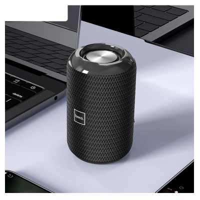Picture of Hoco HC1 Trendy Sound Portable Bluetooth Speaker | BT 5.0 (JL Chip) | Dual 52 mm/5 W Audio | 1200 mAh Battery | 4 H Playback | TWS Stereo, FM, TF‑Card, USB, AUX | IPX5 Splash‑Resistant