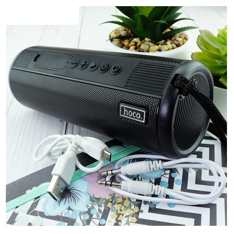 Picture of Hoco HC11 Bora Bluetooth Speaker | BT 5.0 JL AC6925F | Dual 45 mm 5 W Drivers | 1200 mAh Battery | FM/TF/USB/AUX Playback | 418 g Portable Design | Built‑in Flashlight | IPX4 Splash‑Resistant