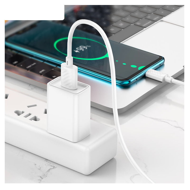 Picture of Hoco X88 USB to Type‑C Cable | 1 m PVC‑Sheathed | 3 A Fast Charge & Data Sync | 4‑Core OFC 3.2 mm | Durable PVC Connectors | Portable 22 g | Compatible with Android Phones & Tablets