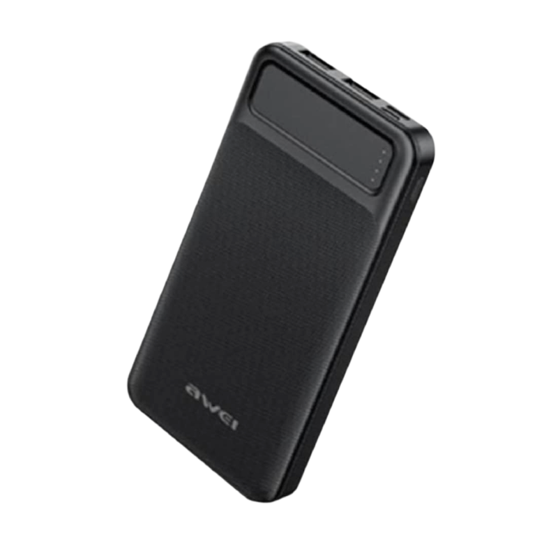 Picture of AWEI | P6K 20000mAh Power Bank | Dual USB 5V/2.1A Output (Shared Max) | Dual Input Type-C & Micro 5V/2.1A | Li-Polymer Cell | LED Power Indicator | 136.5×69×28mm | For Android & iPhone.