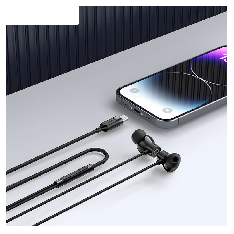 Picture of ACEFAST | L10 | USB-C Wired In-Ear Earphones with Mic | 13mm Dynamic Driver | 1.2m Silicone Cable | 16g Lightweight | ABS + Aluminum Build | CE/RoHS/FCC | Clear Bass & Calls | Type-C Earphone for Android & iPhone 15