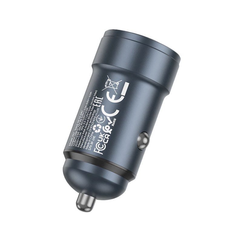 Picture of Hoco | Z57 Glorious | 30W PD/PPS USB-C Car Charger | Single Type-C Port | 12V/24V Fast Charge | PD/QC3.0/AFC/FCP Support | Aluminum Alloy Mini Body | Optional 1m C-to-C or C-to-Lightning Cable | Fast Car Charger for Android & iPhone