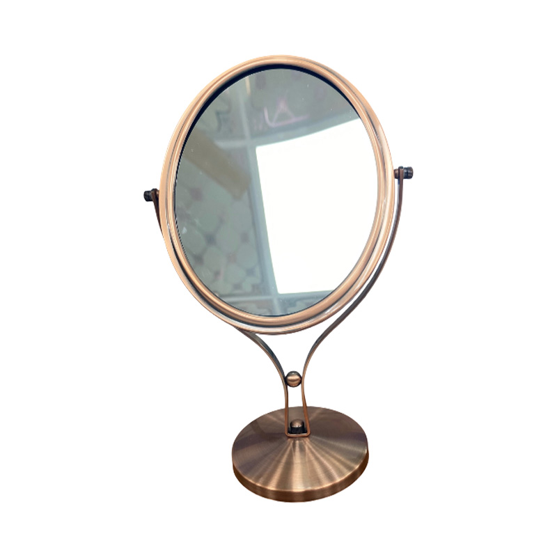 Picture of Luxury Stainless Steel Adjustable Vanity Stand Mirror: Dual Magnification - 1x Normal & 5x Zoom, Matte Finish SKU - 856R