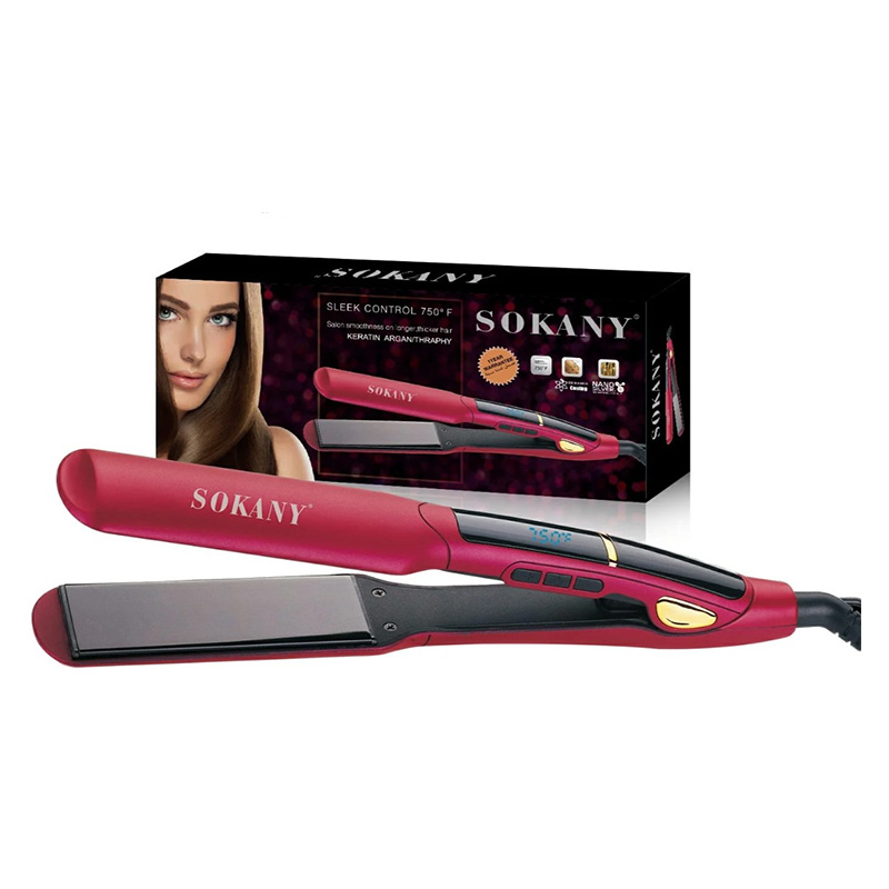 Picture of SLEEK CONTROL 750° F Salon smoothiess on longer thicker hair KERATIN ARGAN/THRAPHY SOKANY Hair Straightener HS-030 SOKANY 220V 50/60HZ 45W