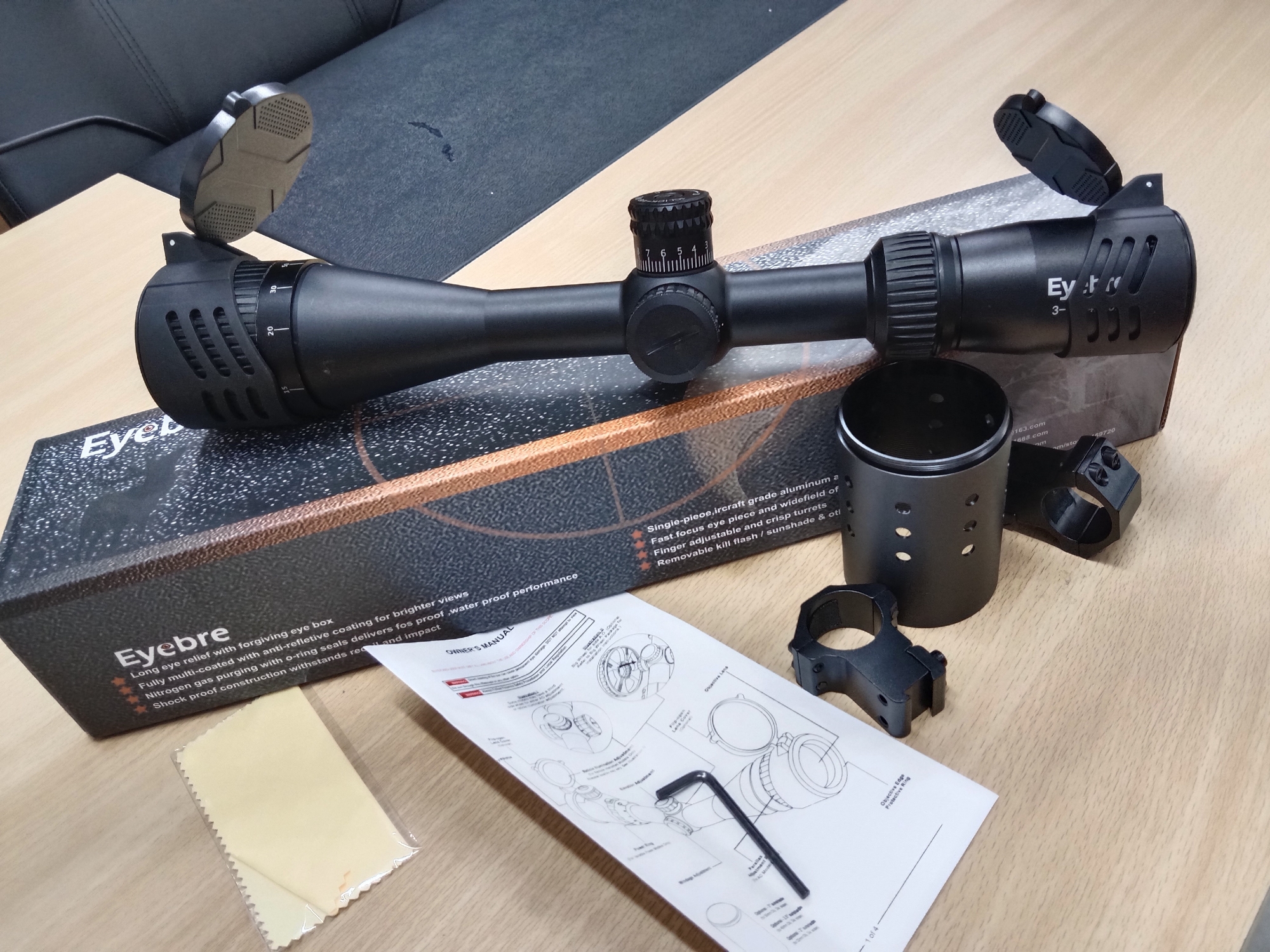 Picture of Eyebre 3-12x42AOE Black Binoculars Scope Matte for outdoor