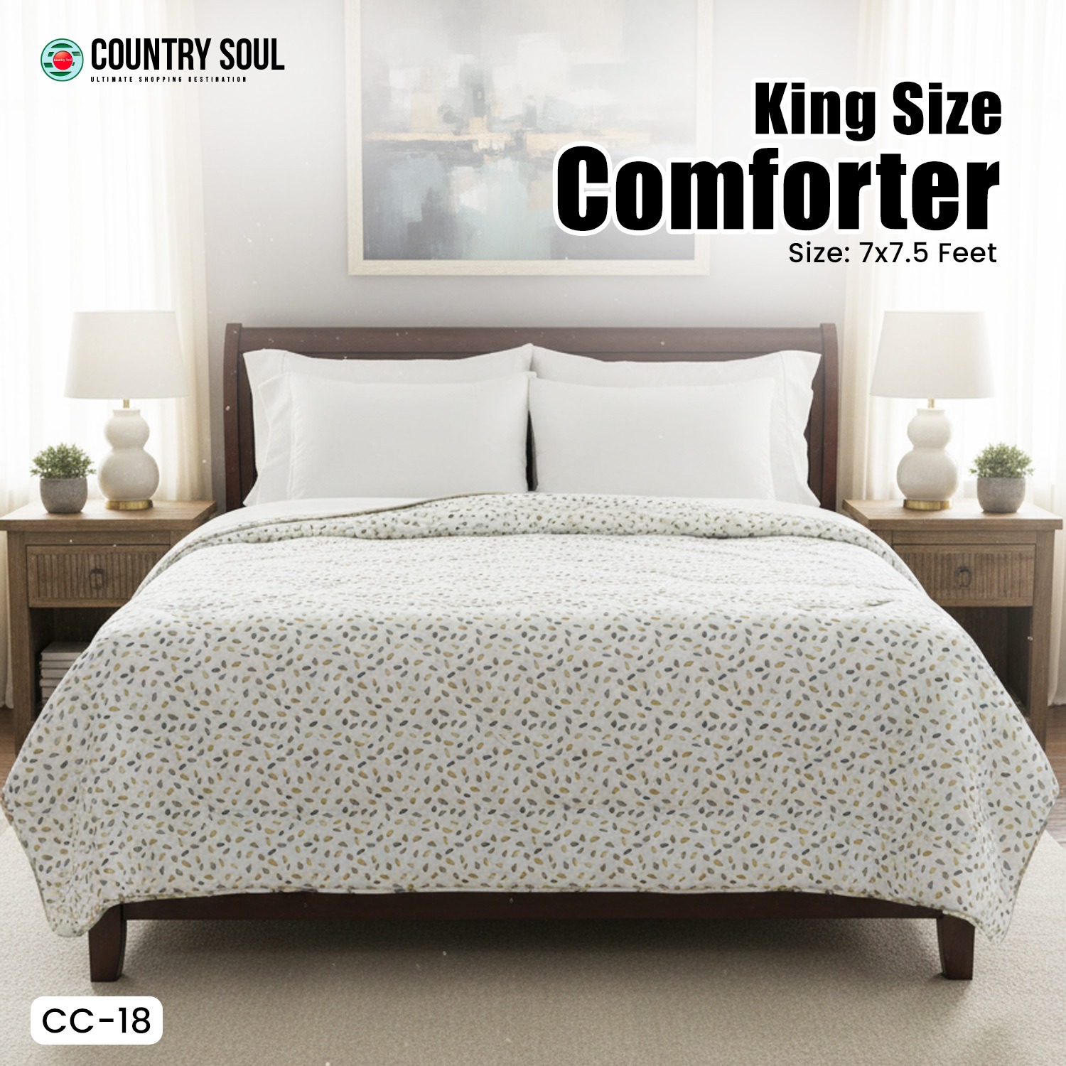 Picture of Country Soul Chinise Microfiber King Size Comforter 7 Feet By 7.5 Feet Super Soft
