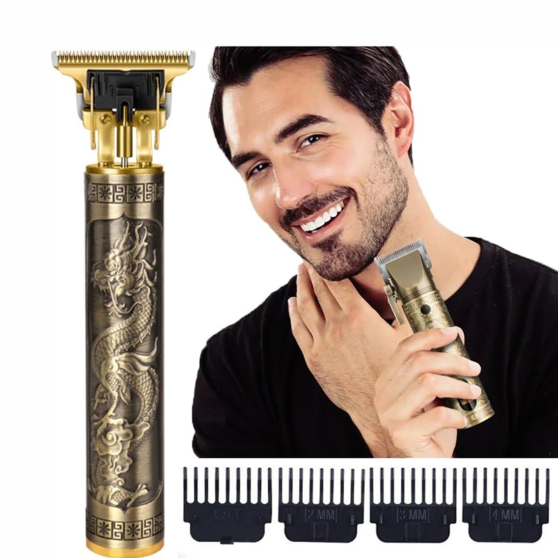 Picture of T9 Vintage USB C Type cable with Rechargeable Hair Trimmer metal body For Men and Women