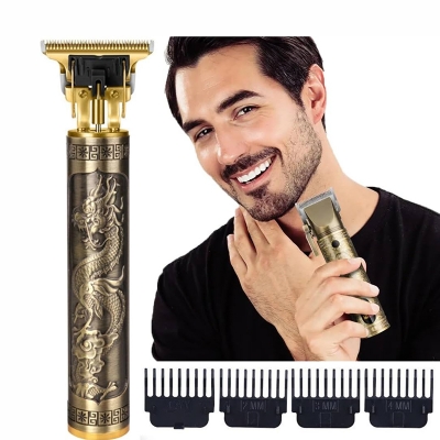 Picture of T9 Vintage USB C Type cable with Rechargeable Hair Trimmer metal body For Men and Women