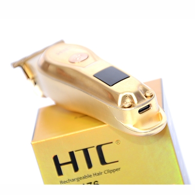 Picture of Product details of HTC AT-176 adjustable LCD professional hair clipper for men and women hair razor electric beard hair cutting trimmer.