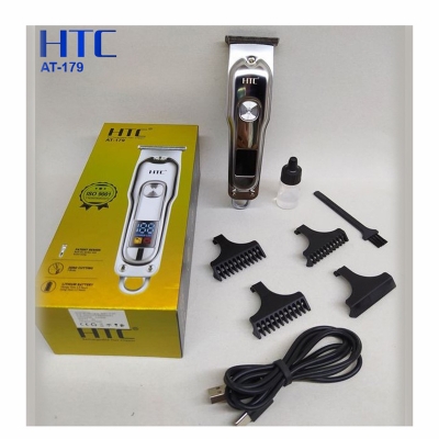 Picture of HTC AT-176/179 Professional Men's Hair Trimmer and Beard Trimmer for Hair Removal, Face, Head and Body Hair, LED Display, Hair Trimmer with Ultra Sharp Blades, Gift Man