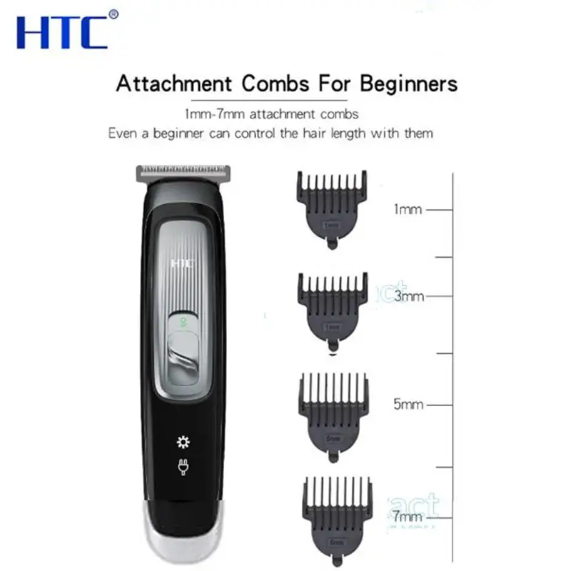 Picture of HTC AT-505 zero cutting Men Hair Trimmer USB Charge Hair Clippers Beard Trimmer Professional.