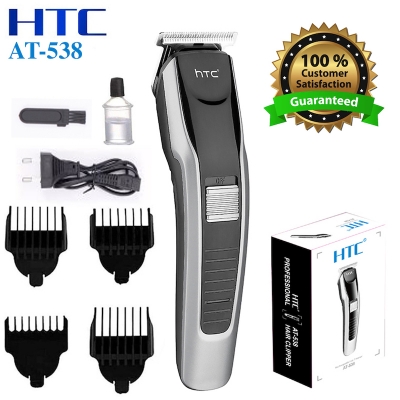 Picture of HTC AT-538 Rechargeable hair and beard trimmer Run Time 45 Minute 4 Size Clip Used.