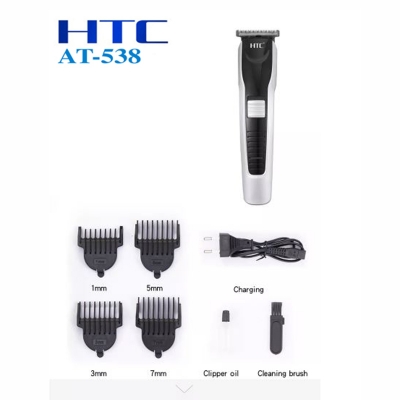 Picture of HTC AT-538 Rechargeable hair and beard trimmer Run Time 45 Minute 4 Size Clip Used.