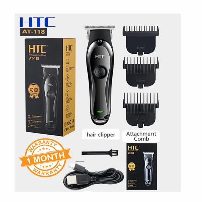 Picture of HTC AT 118 Zero Cutting Type-C Charge Portable With Smart Size Lithium Battery Strong Power For Outline Use Hair Trimmer