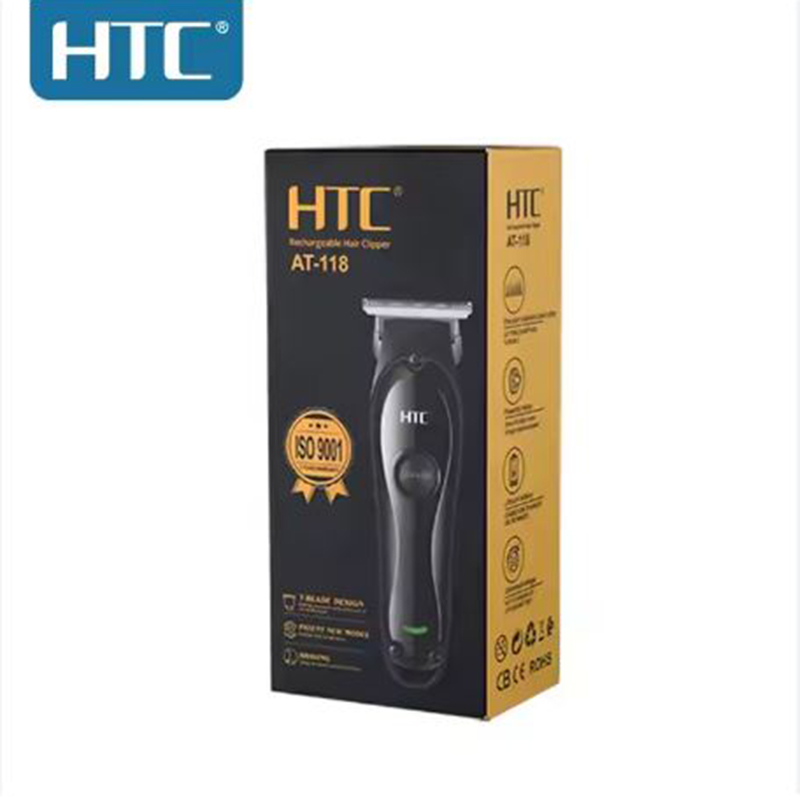 Picture of HTC AT 118 Zero Cutting Type-C Charge Portable With Smart Size Lithium Battery Strong Power For Outline Use Hair Trimmer