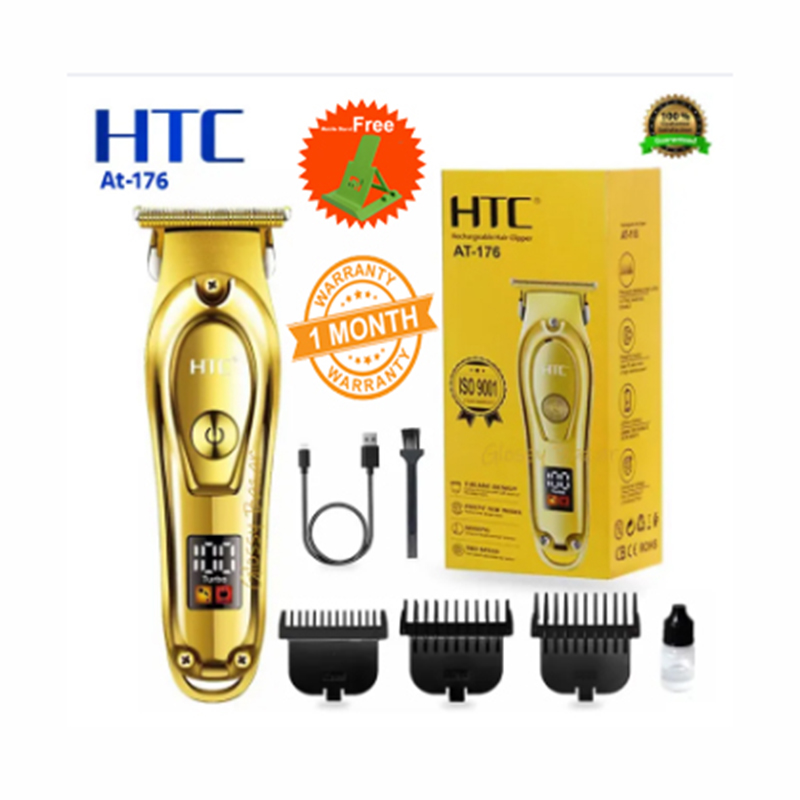 Picture of HTC AT-176/179 Professional Men's Hair Trimmer and Beard Trimmer for Hair Removal, Face, Head and Body Hair, LED Display, Hair Trimmer with Ultra Sharp Blades, Gift Man