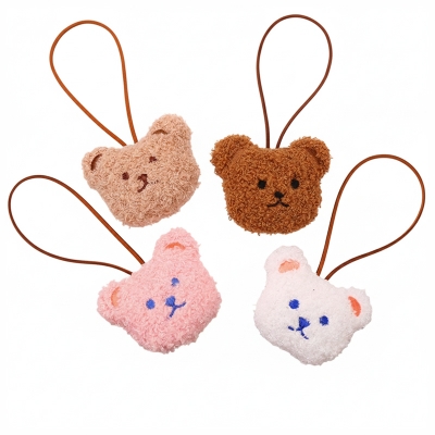 Picture of Chinese imported Cute Fluffy Teddy Bear Keychain & Bag Charm