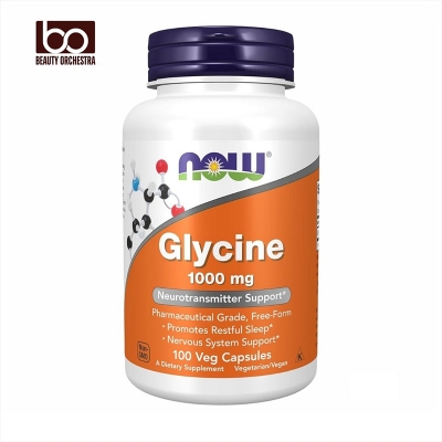 Picture of NOW Glycine 1,000 mg, Neurotransmitter Support, 100 Veg Capsules
