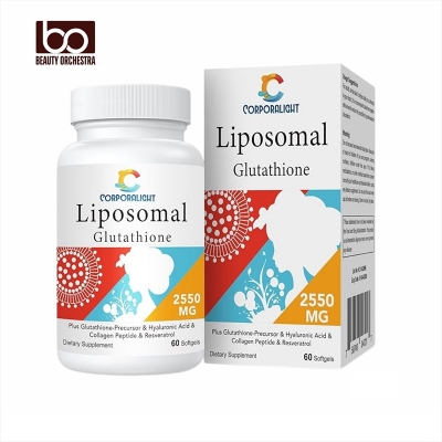 Picture of Corporalight Liposomal Glutathione 2550 MG, Made in USA, Master Antioxidant for Aging Defense, Immune System, Gluten Free & Non-GMO, 60 Softgels