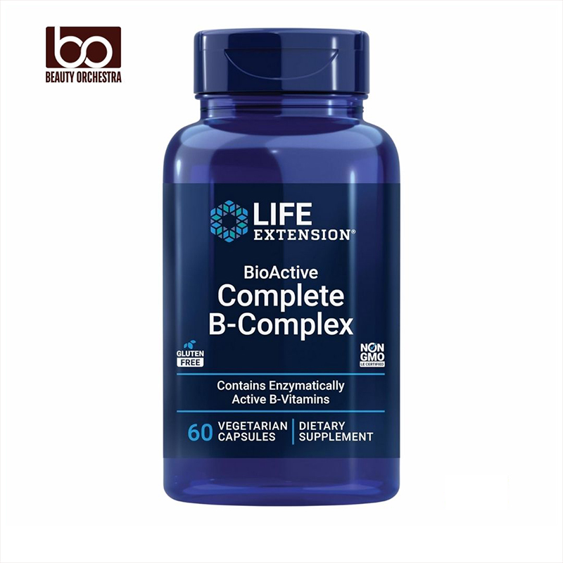 Picture of Life Extension Bioactive Complete B-Complex, Heart, Brain and Nerve Support, Healthy Energy, Metabolism, Complete B Complex, 60 Vegetarian Capsules