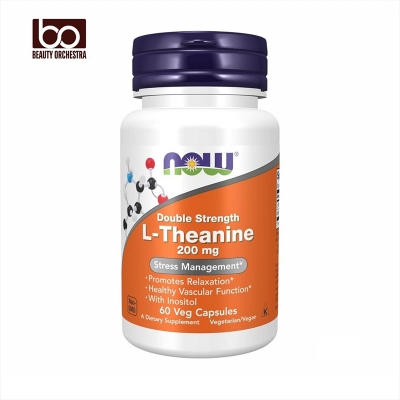 Picture of NOW Foods Supplements, L-Theanine 200 mg with Inositol, Stress Management, 60 Veg Capsules