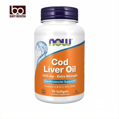 Picture of NOW Foods Supplements, Cod Liver Oil, Extra Strength 1,000 mg with Vitamins A & D-3, EPA, DHA, 90 Softgels