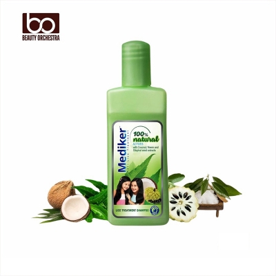 Picture of Mediker Anti Lice Treatment Shampoo with Neem & Coconut for Lice & Eggs | Relieves Itching From Lice Bite & Prevents Re-infestation | Painless Lice Removal | Safe For Children | 50 ml