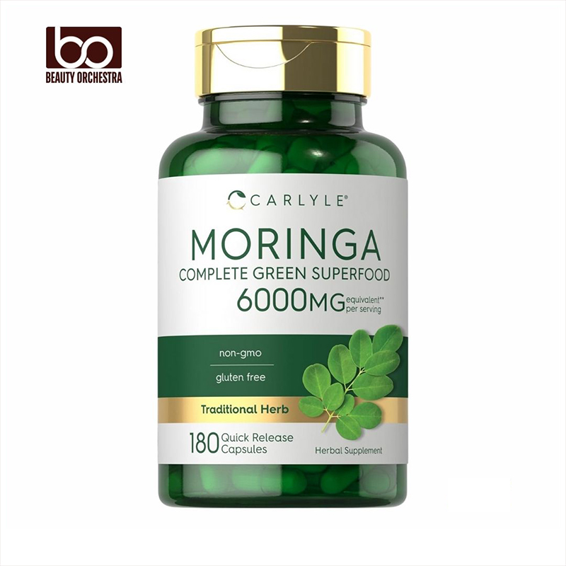 Picture of Carlyle Moringa Oleifera | 180 Capsules | Non-GMO and Gluten Free Supplement | Complete Green Superfood | from Moringa Leaf Powder