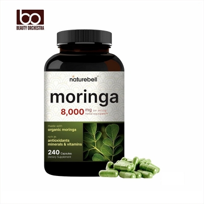Picture of NatureBell Moringa Capsules 8000mg Per Serving, 240 Capsules | 4 Month Supply, Made with Moringa Powder Organic | Green Superfood, Skin Health & Immune Support | Non-GMO, Gluten Free