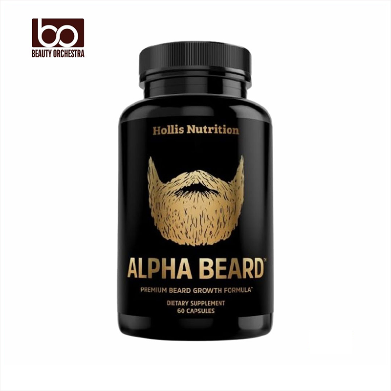 Picture of ALPHA BEARD Growth Vitamins | Hollis Nutrition Beard and Hair Growth Supplement for Men | Grow Stronger, Thicker, Healthier Facial Hair - 60 Capsules