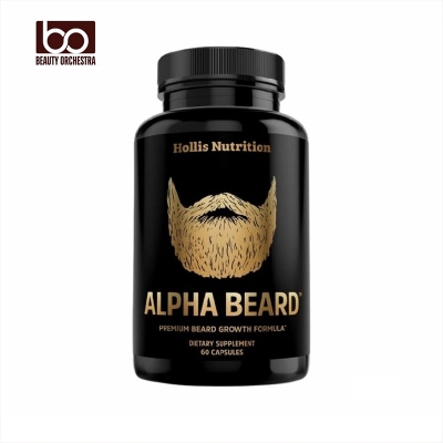 Picture of ALPHA BEARD Growth Vitamins | Hollis Nutrition Beard and Hair Growth Supplement for Men | Grow Stronger, Thicker, Healthier Facial Hair - 60 Capsules