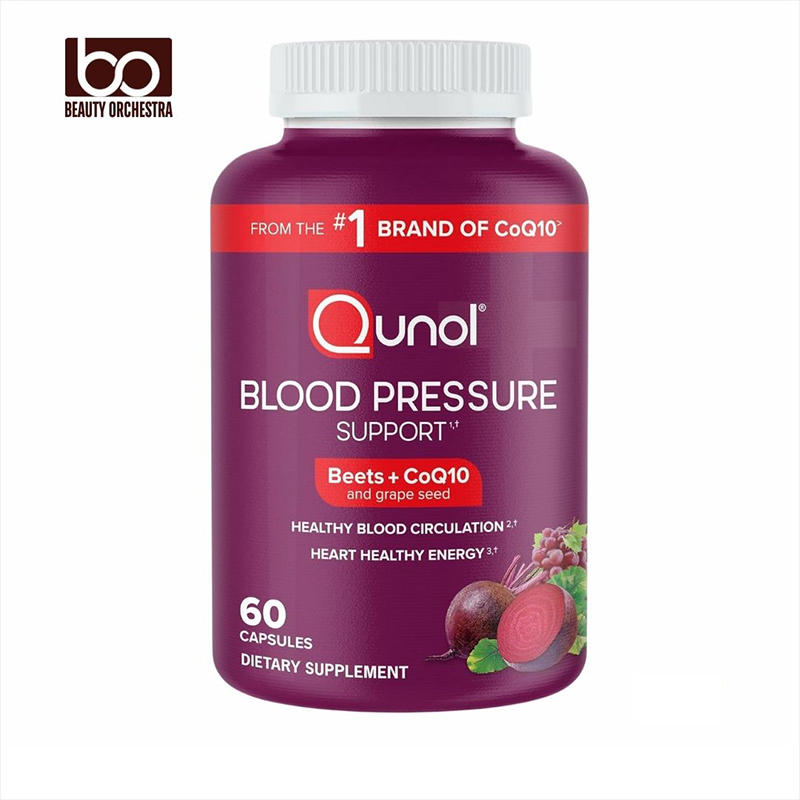 Picture of Qunol Blood Pressure Support Beets + CoQ10 + Grape Seed Extract Beet Root Capsules That Supports Healthy Blood Circulation & Heart Healthy Energy 60 Count
