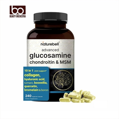 Picture of Naturebell Advanced Glucosamine Chondroitin MSM Supplement, 240 Capsules | 10-in-1 Joint Support Complex – with Hyaluronic Acid, Collagen, Turmeric, Boswellia, & More – Non-GMO