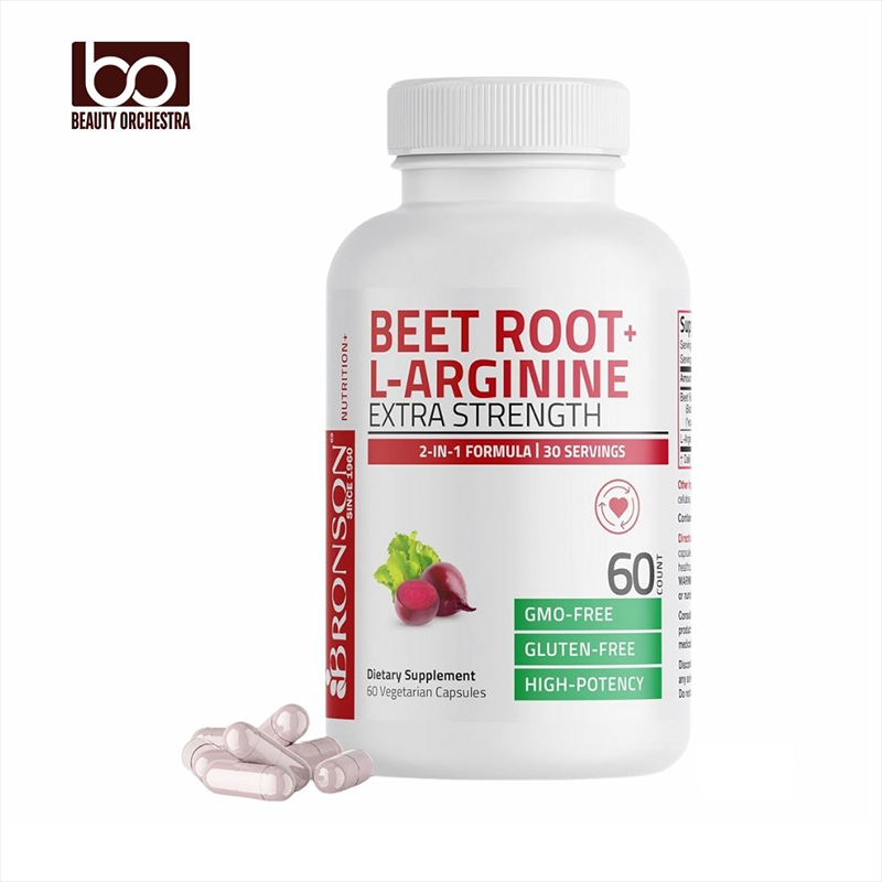 Picture of Bronson Beet Root and L-Arginine Nitric Oxide Production Non-GMO 60 Vegetarian Capsules