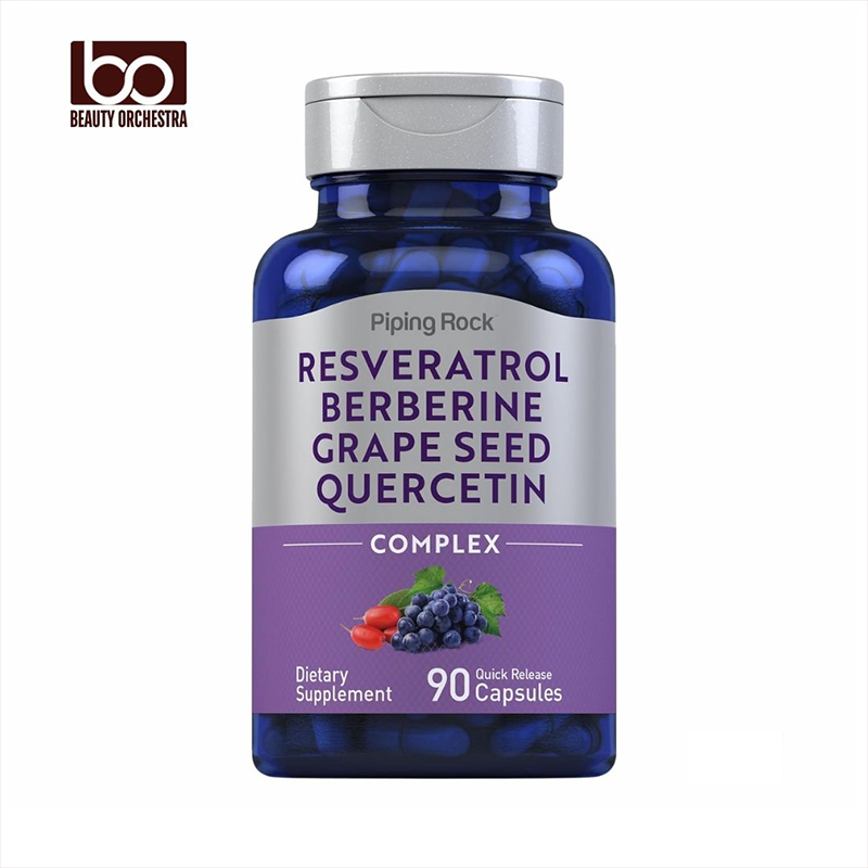 Picture of Piping Rock Resveratrol Berberine Grape Seed & Quercetin | 90 Capsules | Non-GMO Gluten Free Supplement