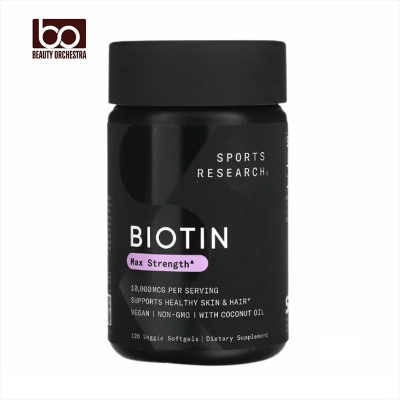 Picture of Sports Research Biotin Max Strength 10,000 mcg 120 Veggie Softgels