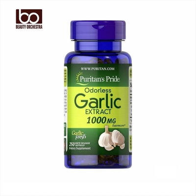 Picture of Puritan's Pride Premium Odorless Garlic Fresh (1000mg equivalent) Traditional Herb Dietary Supplement for Heart and Circulation Support with Antioxidant Properties 250 Rapid Release Softgels