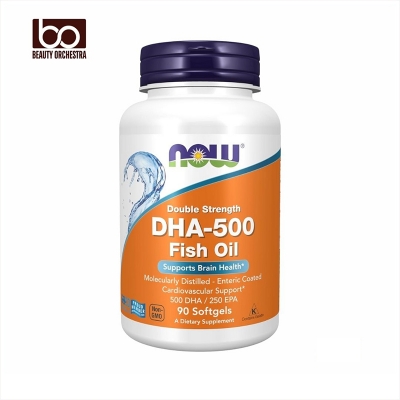 Picture of NOW Foods Supplements DHA-500 with 250 EPA Molecularly Distilled Supports Brain Health 90 Softgels